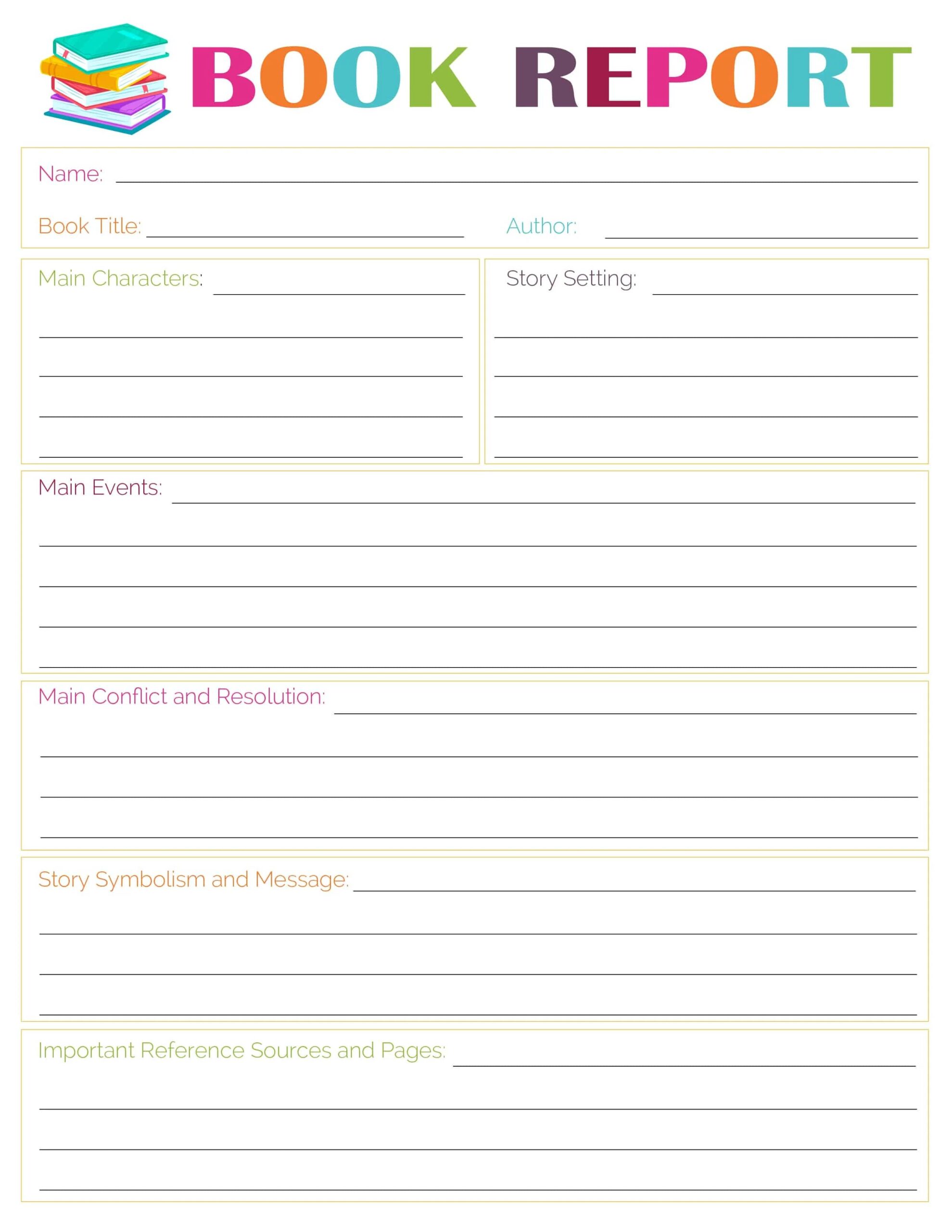 Printable Book Report Forms_63221