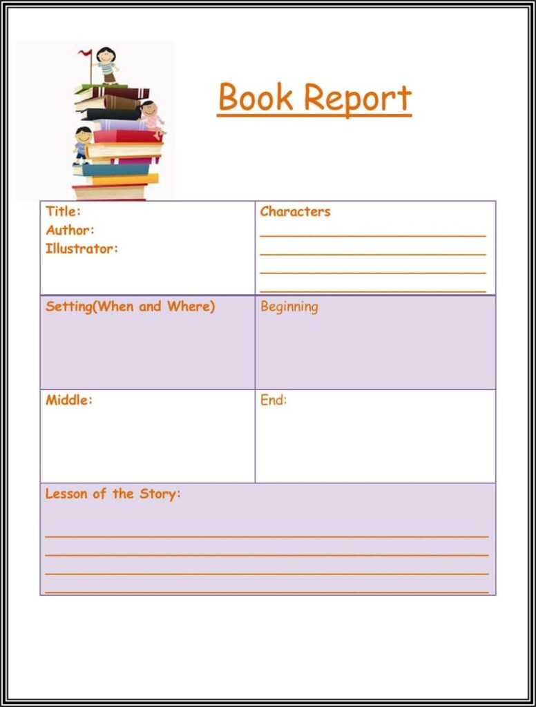 Printable Book Report Forms Printable JD