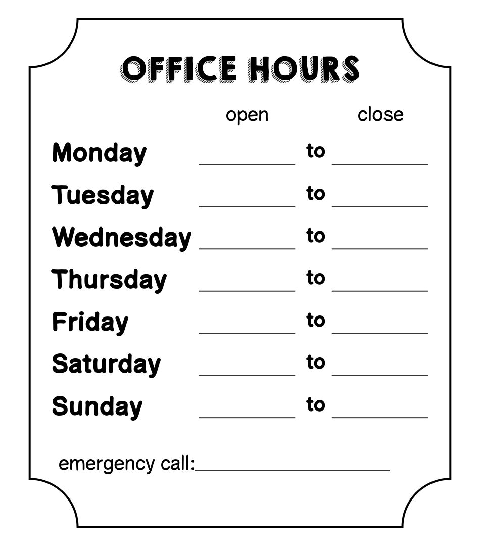 Printable Business Hours Sign Template_32551