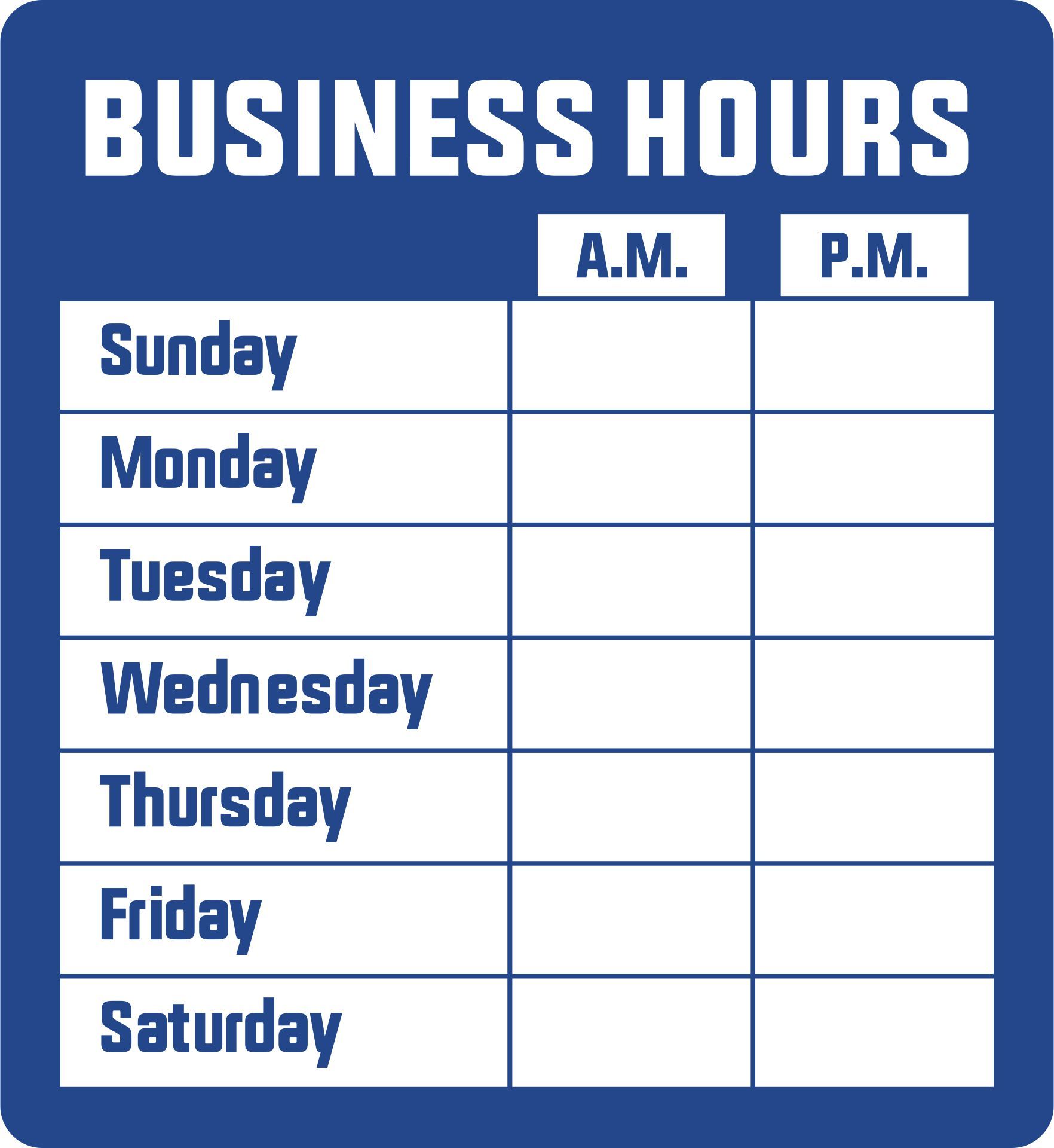 Printable Business Hours Sign Template_52698
