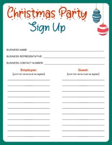 Printable Christmas Party Sign Up Sheet_21698