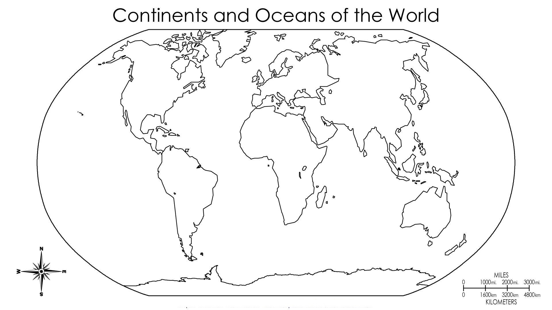 Printable Continents And Oceans Map Sample_15300