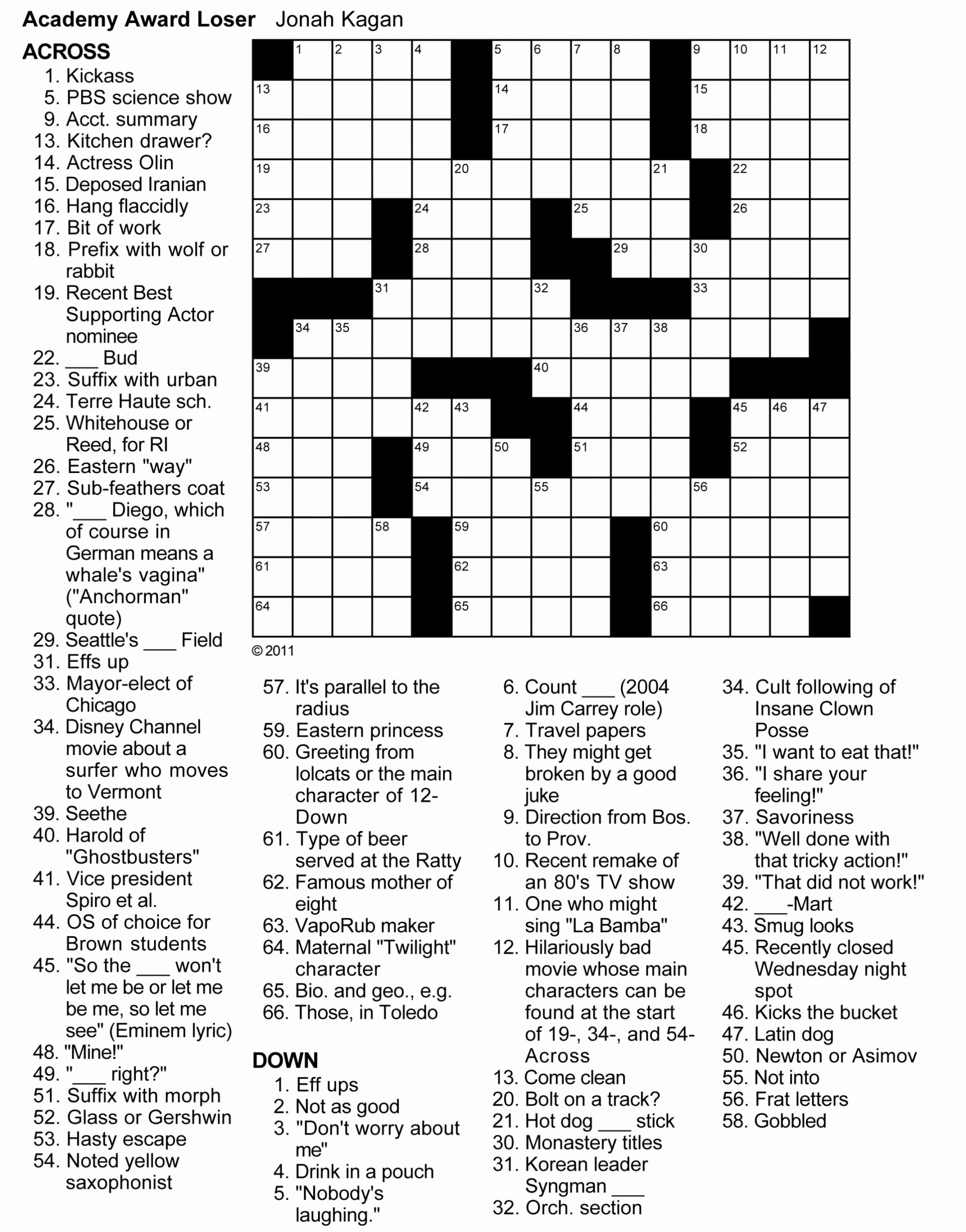 Printable Crosswords For Adults Example_16923