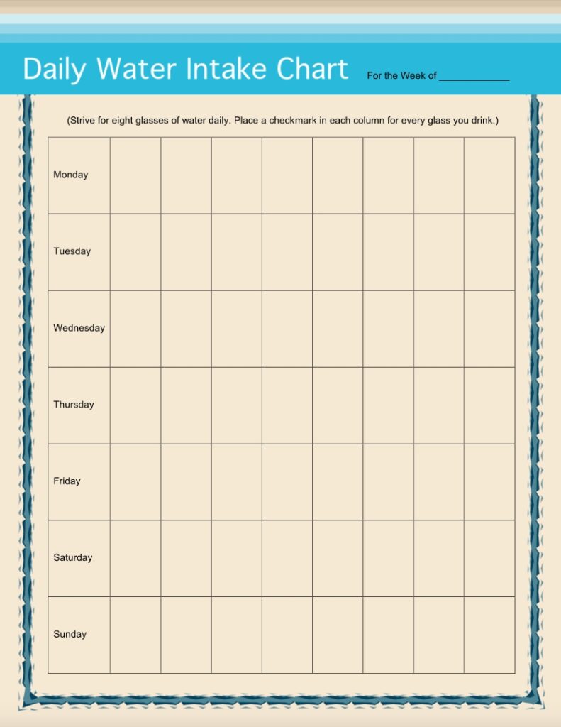 Printable Fluid Intake Charts Printable Jd