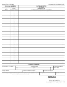 Printable Nurses Notes Template Sample_158499