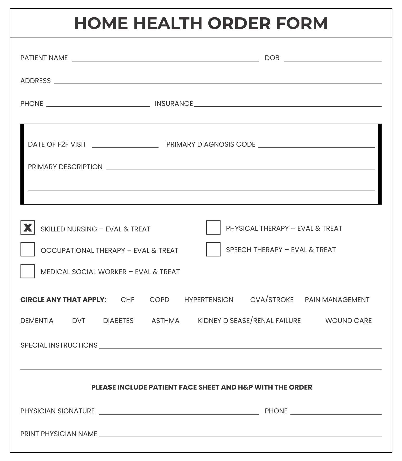 Printable Physician Order Sheet_93001