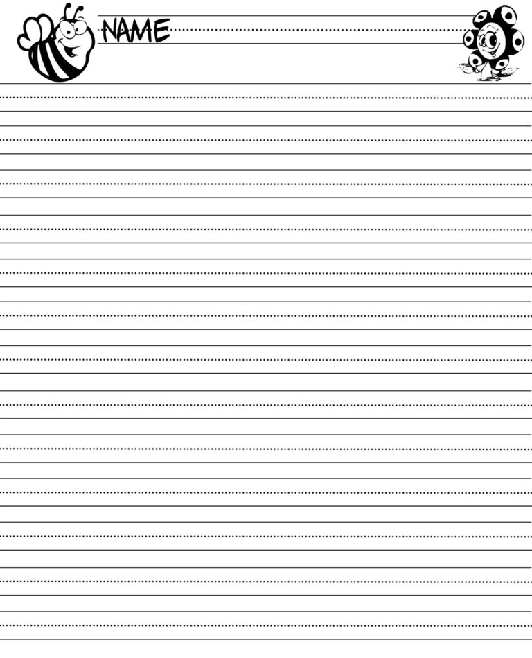 Printable Primary Writing Paper Template Printable JD