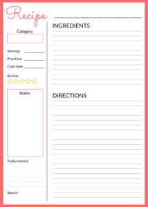 Printable Recipe Pages 8 5x11 Template_21987