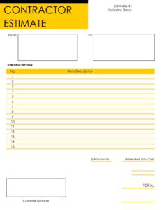 Printable Roofing Estimate Templates Printable Jd