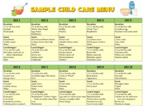 Printable Sample Child Daycare Menus_963248