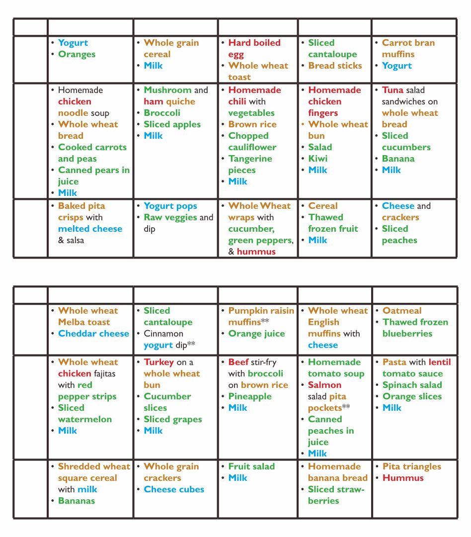 Printable Sample Daycare Menus - Printable JD