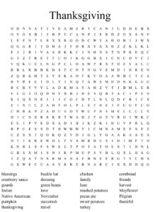 Printable Thanksgiving Word Search Puzzles Template_65481