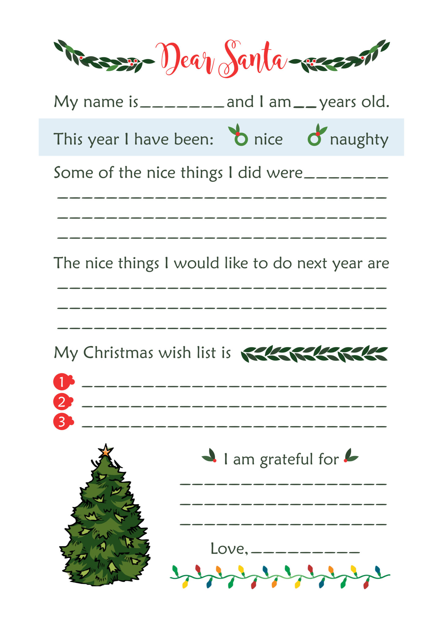 Best Printable Christmas Wish List Templates_82264