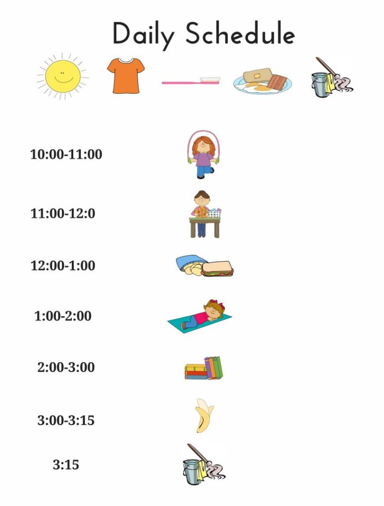 Printable Kids Daily Routine Schedule - Printable JD