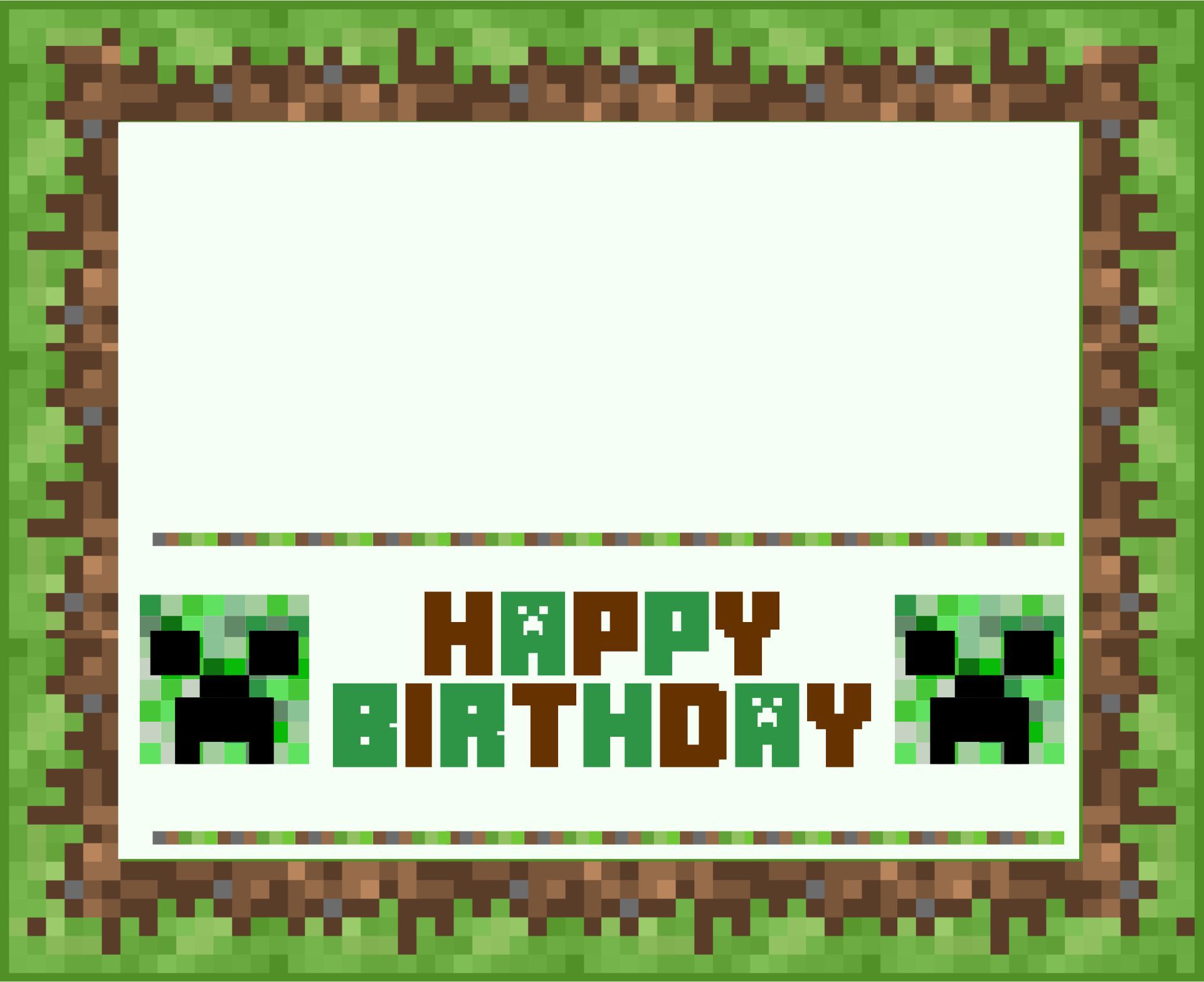 Free Printable Minecraft Happy Birthday Card_26330