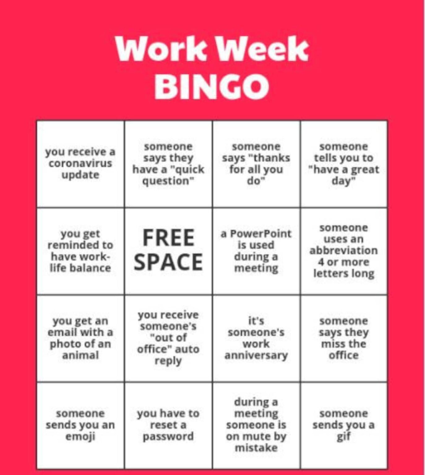 Printable Office Bingo - Printable JD