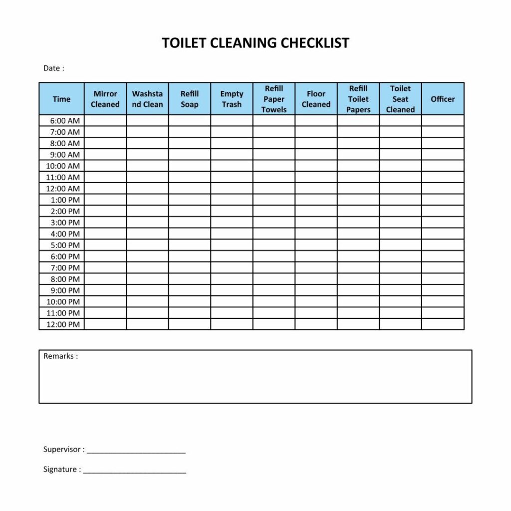 Printable Restroom Cleaning Schedule Printable JD