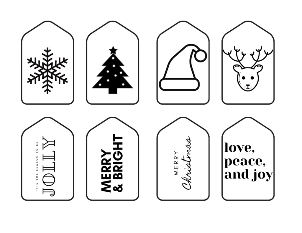 Printable Black And White Christmas Tags_63074