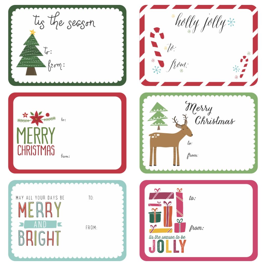 Printable Blank Christmas Gift Tag Sticker - Printable JD
