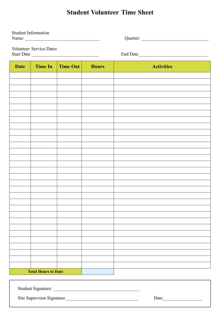 Printable Blank Timesheets - Printable JD