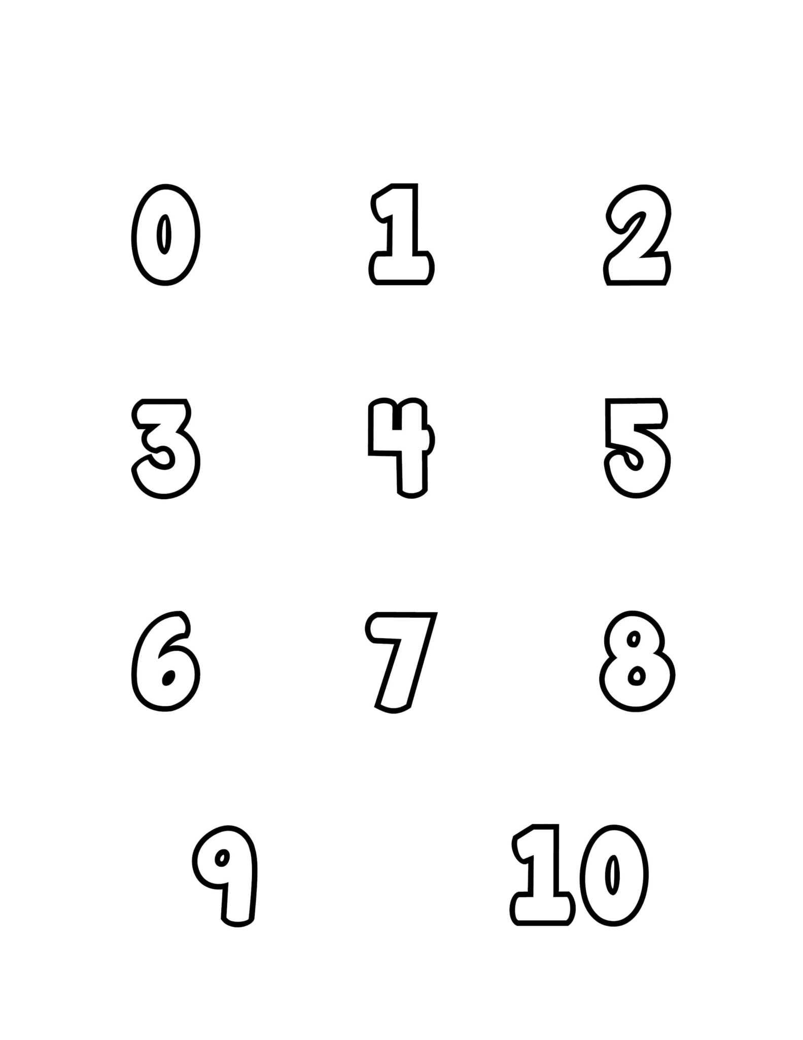 Printable Bubble Numbers 1 10 - Printable JD