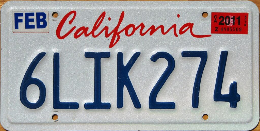 Printable California License Plate Template Printable JD