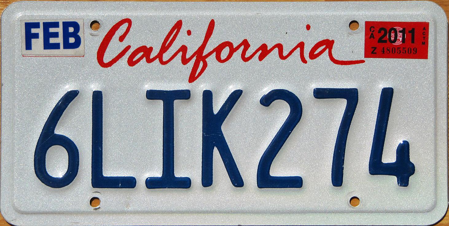 Printable California License Plate Template Example_21883