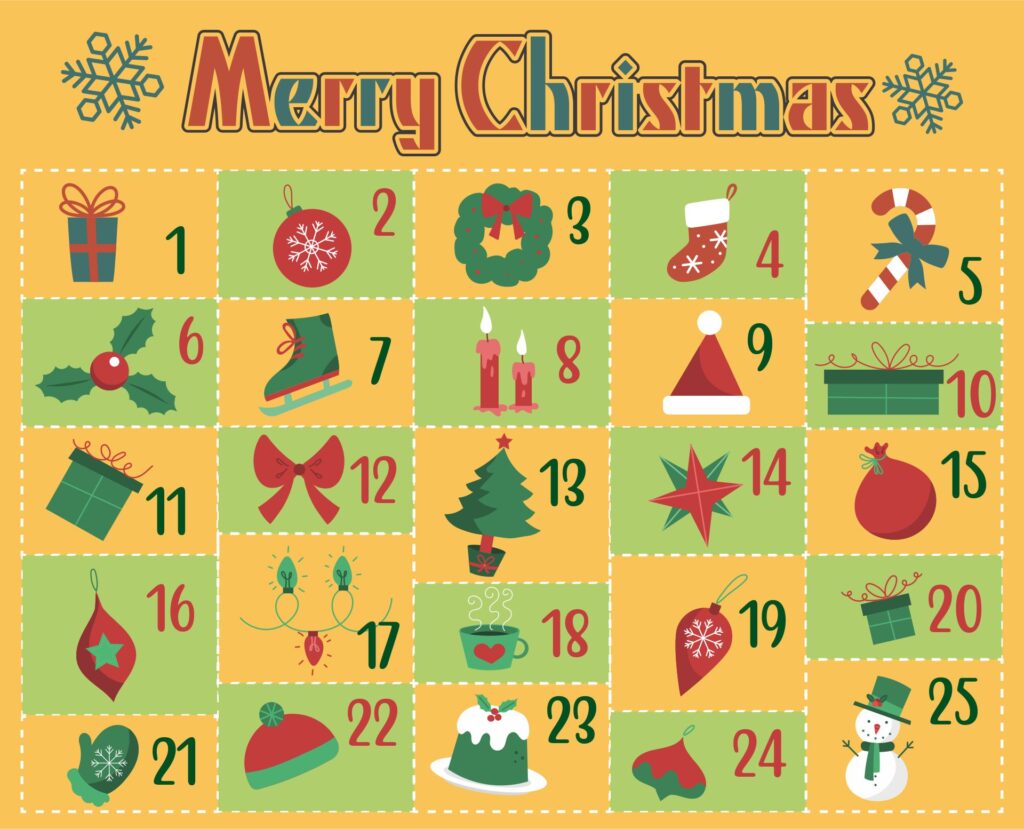 Printable Christmas Calendar Numbers Printable JD