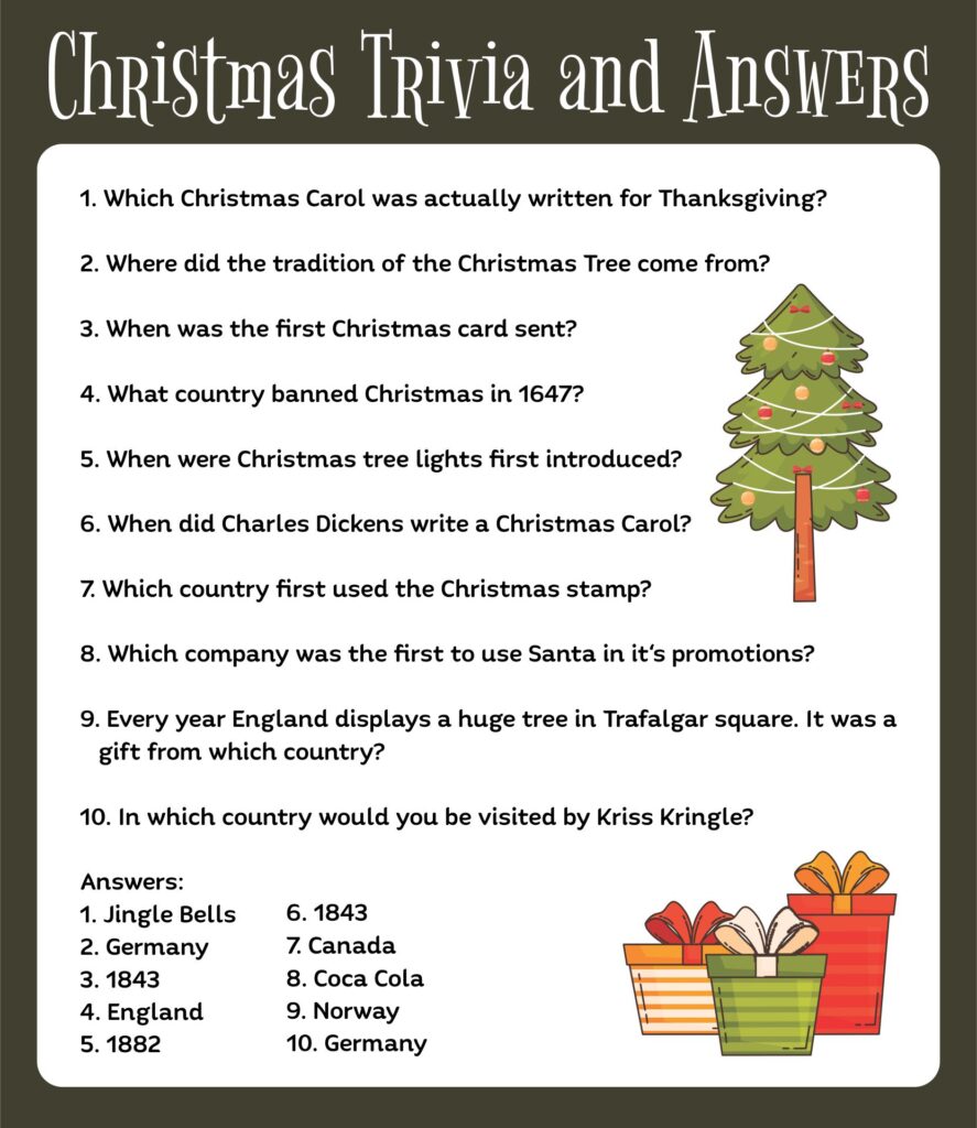 Free Printable Christmas Trivia Games - Printable JD