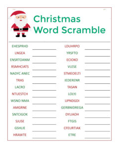 Printable Christmas Word Scramble Game_21955