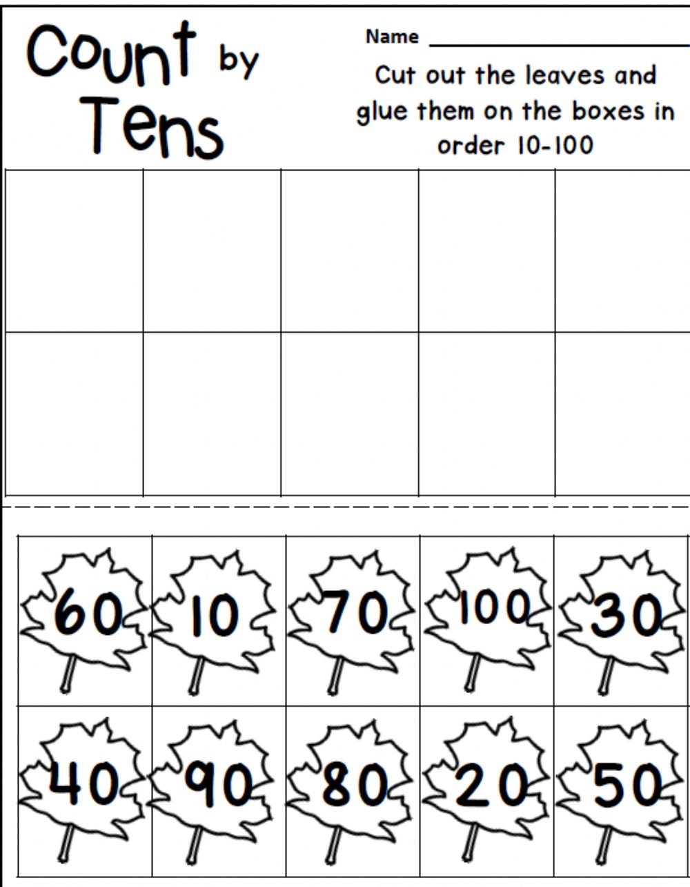Printable Counting By 10s Chart_59931
