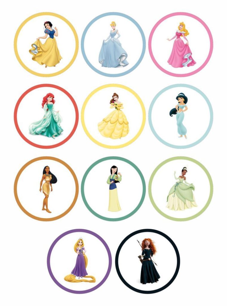 Printable Disney Princess Cupcake Toppers - Printable JD