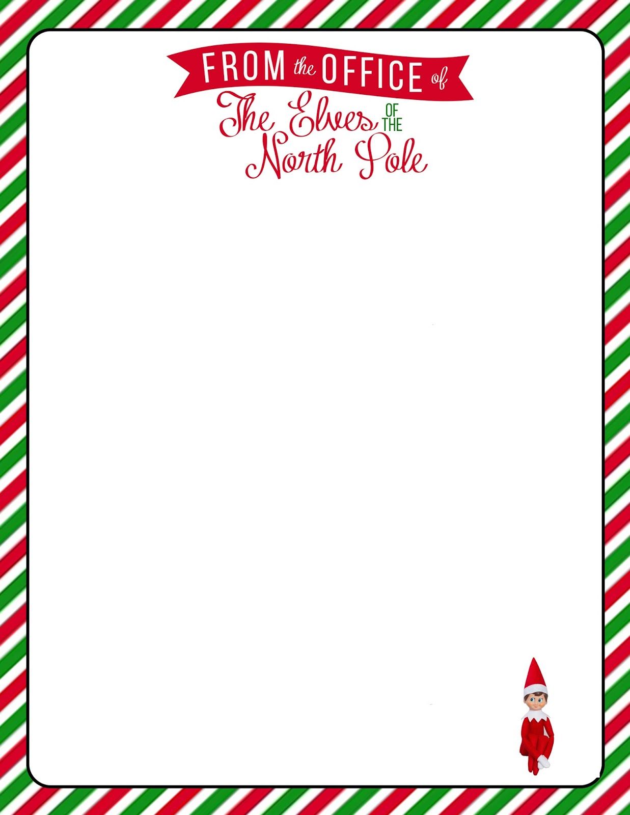 Printable Elf On The Shelf Christmas Paper Borders_63340