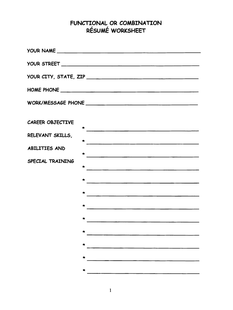 Printable Fill In Blank Resume_93247