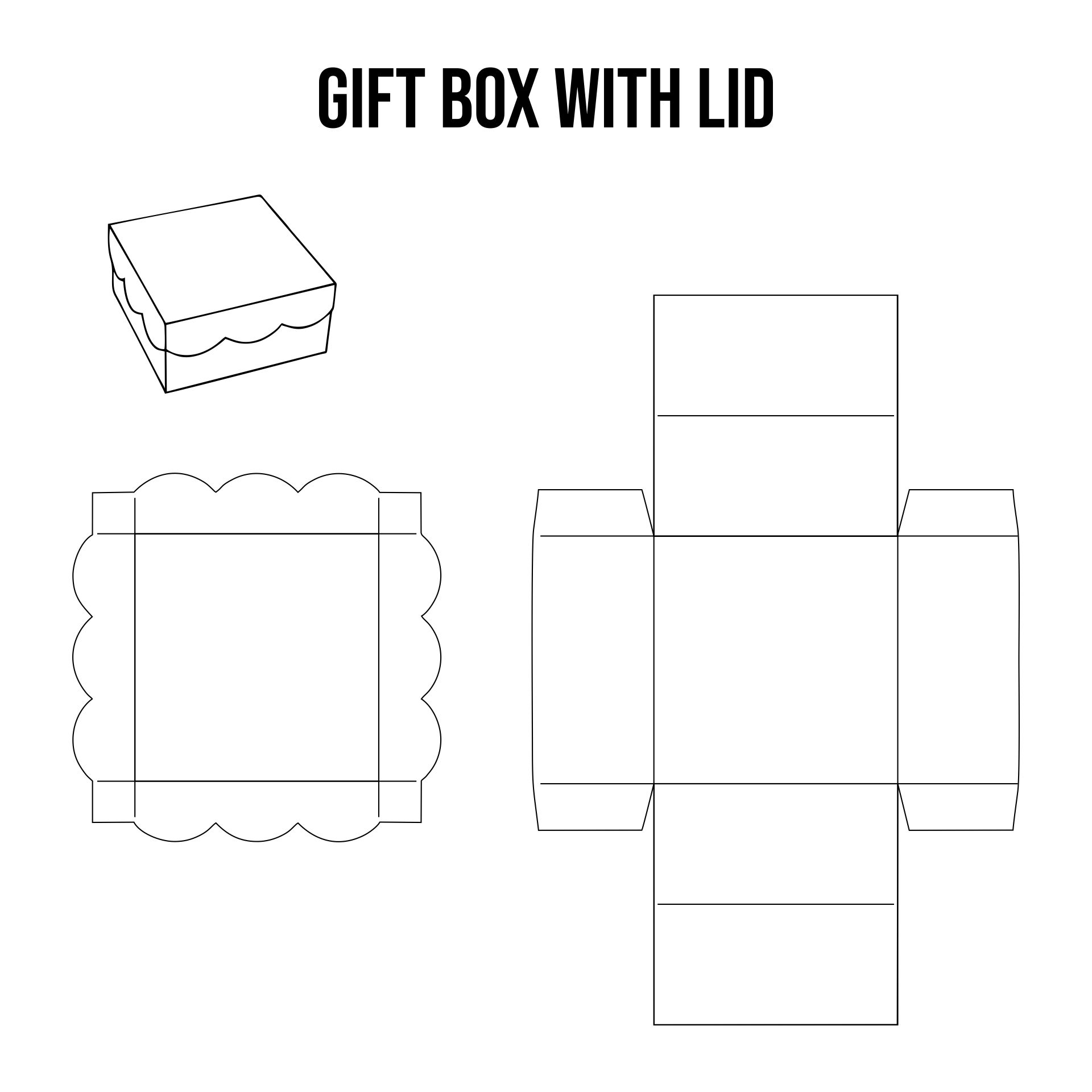 Printable Gift Box With Lid Template_23615
