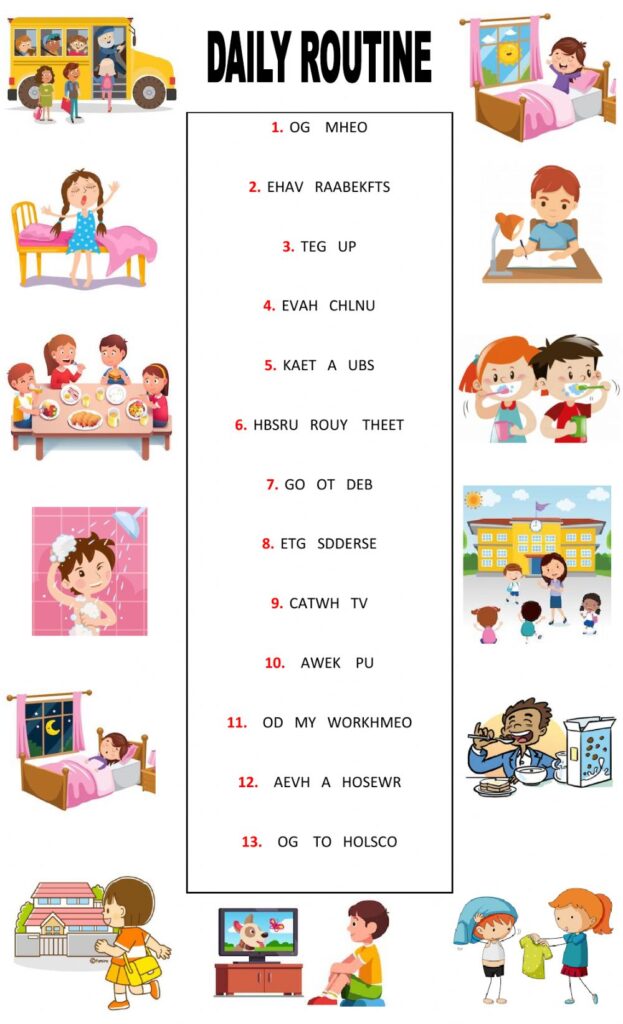 Printable Kids Daily Routine Schedule - Printable Jd