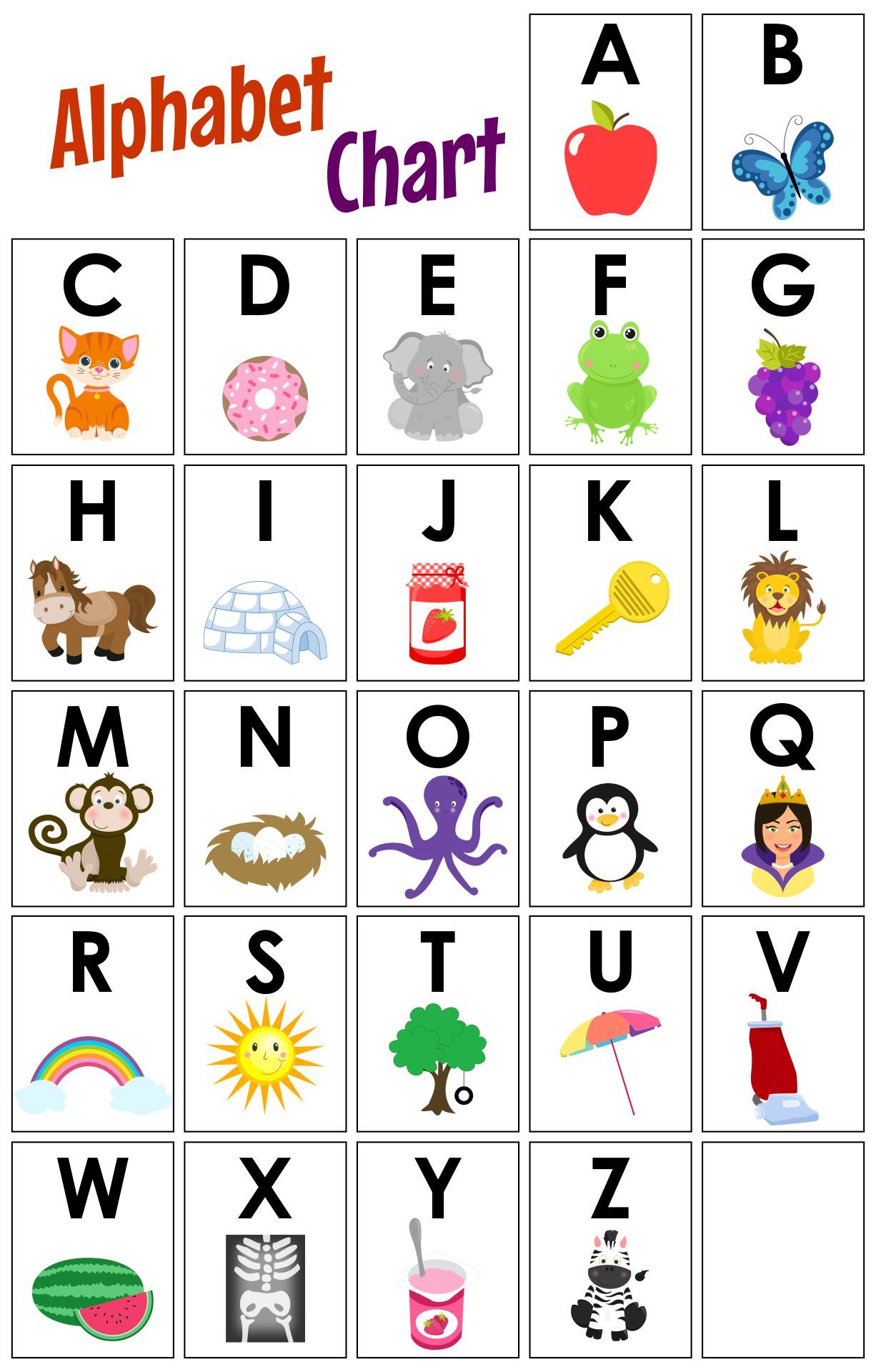 Printable Kindergarten Alphabet Chart_81226
