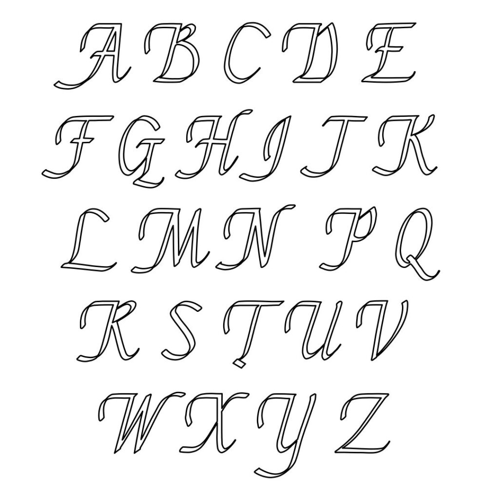 Printable Large Script Letters - Printable JD