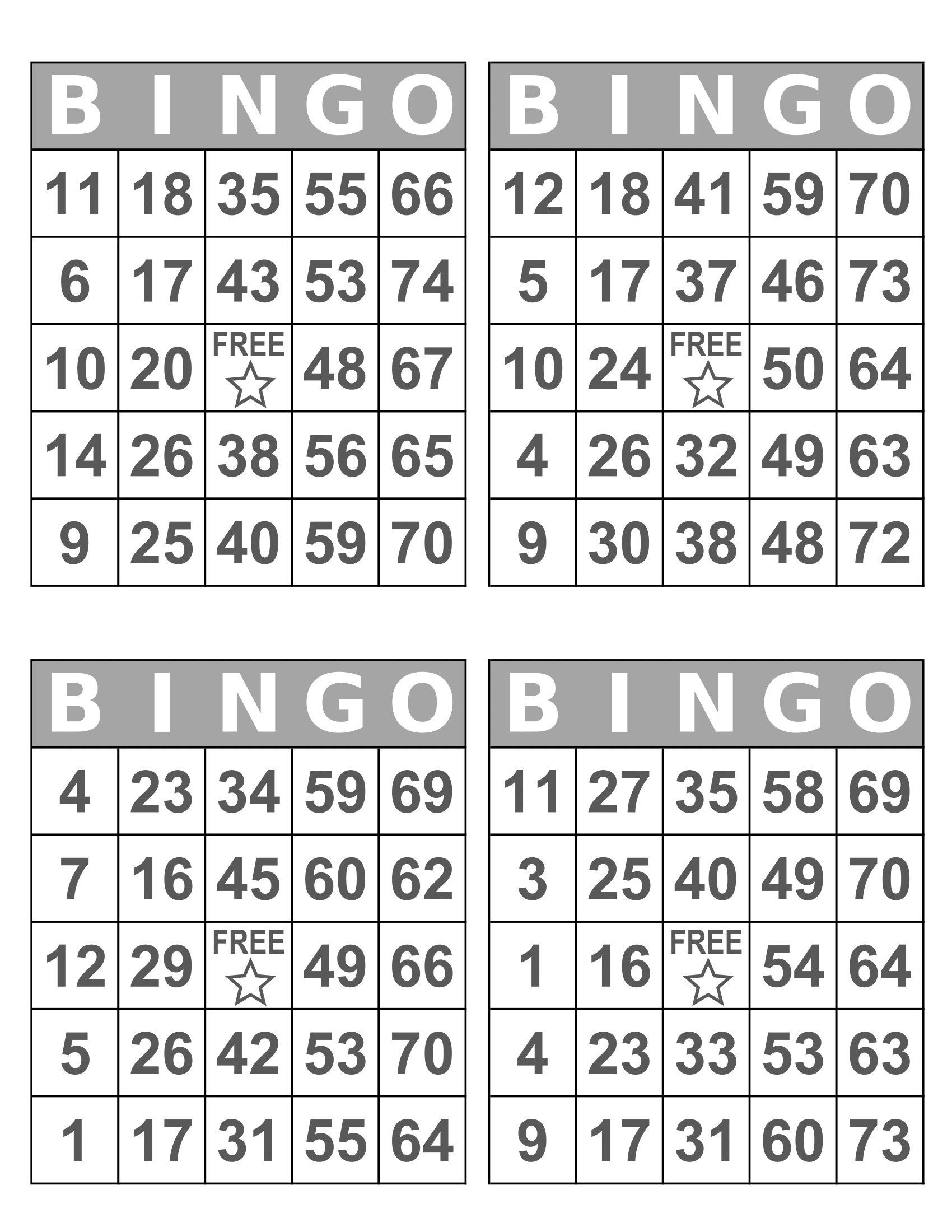 Printable Number Bingo Cards_53617