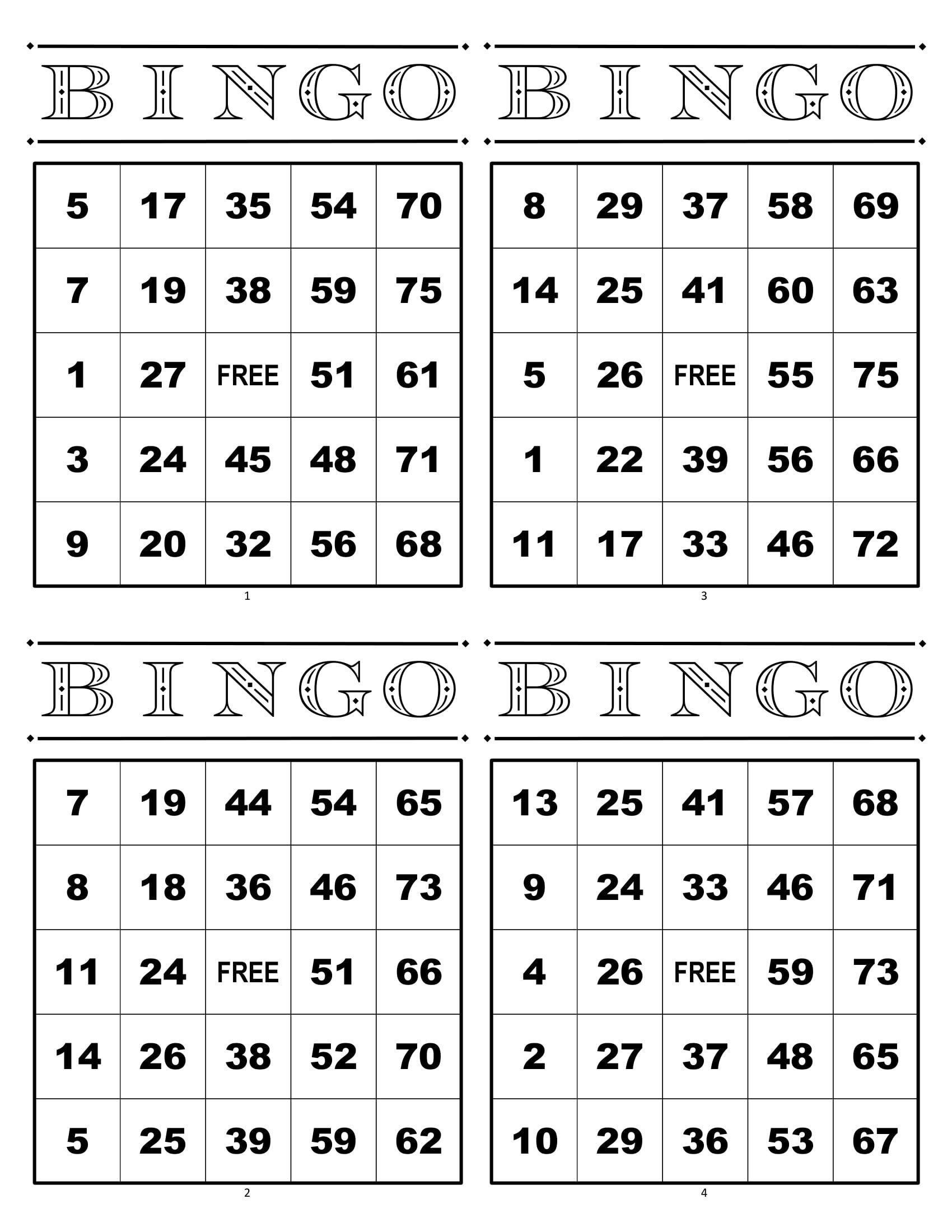 Printable Number Bingo Cards_82100
