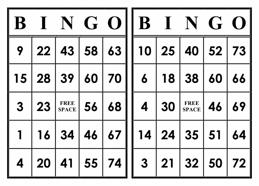Printable Number Bingo Cards_82160