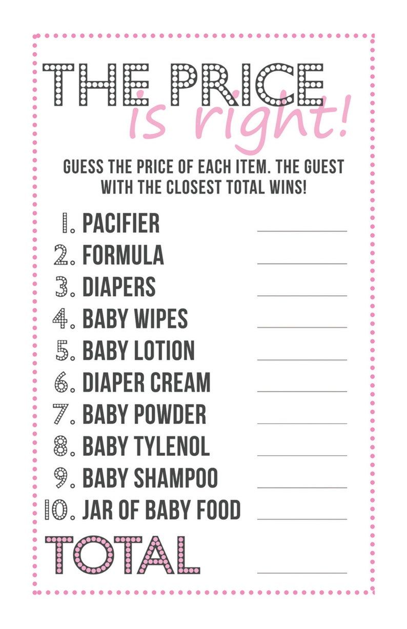 Printable Price Is Right Baby Shower_21948