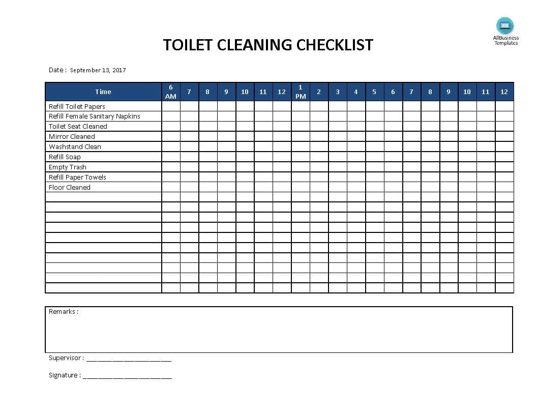 Printable Restroom Cleaning Schedule_21978