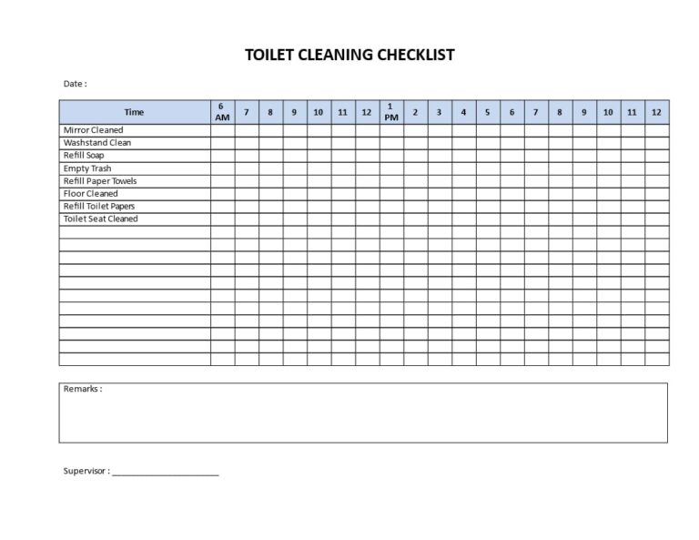 Printable Restroom Cleaning Schedule - Printable JD