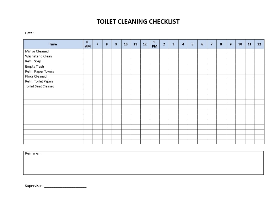 Printable Restroom Cleaning Schedule_29447