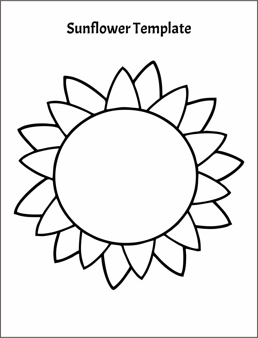 Printable Sunflower Cut Out Template_26977