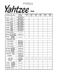 Printable Triple Yahtzee Score Pads_82214