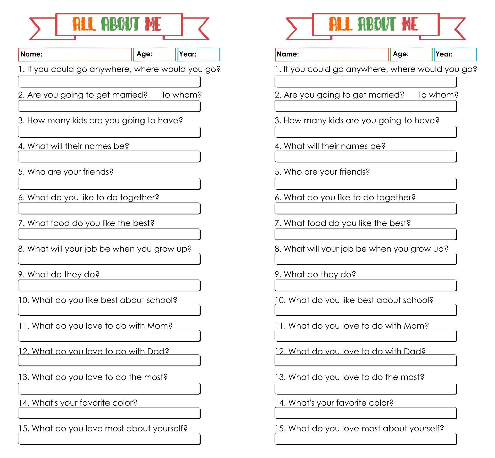 Printable Worksheets About Me Adult_65520