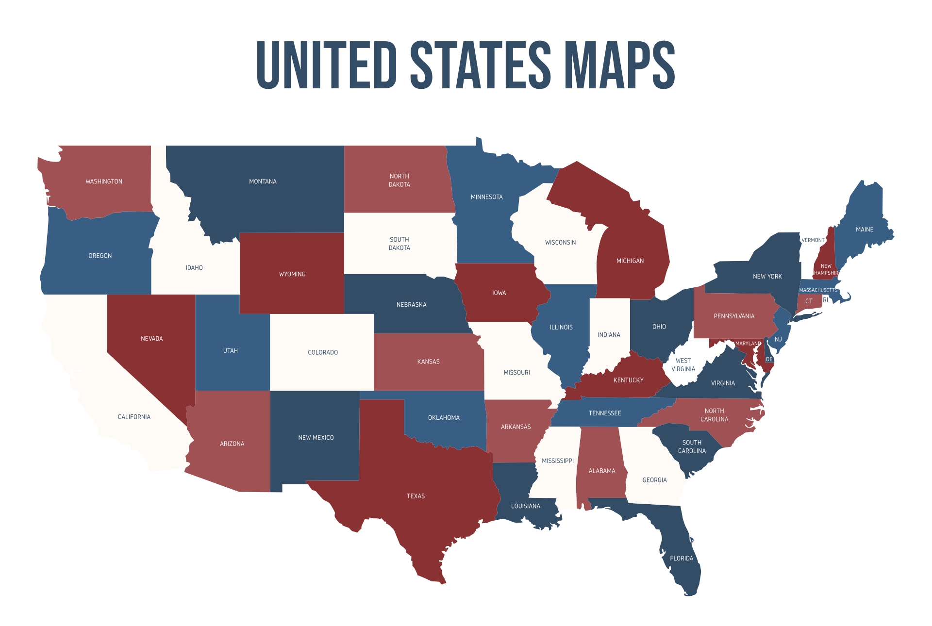 Printable 50 States Out Maps_93741