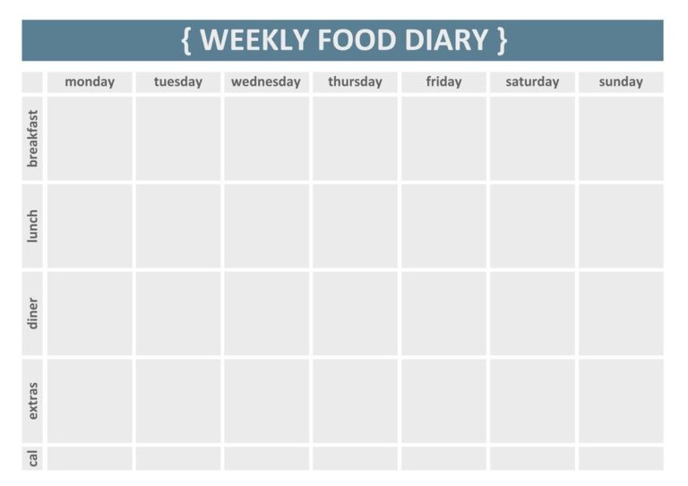 Printable 7 Day Food Journal - Printable JD